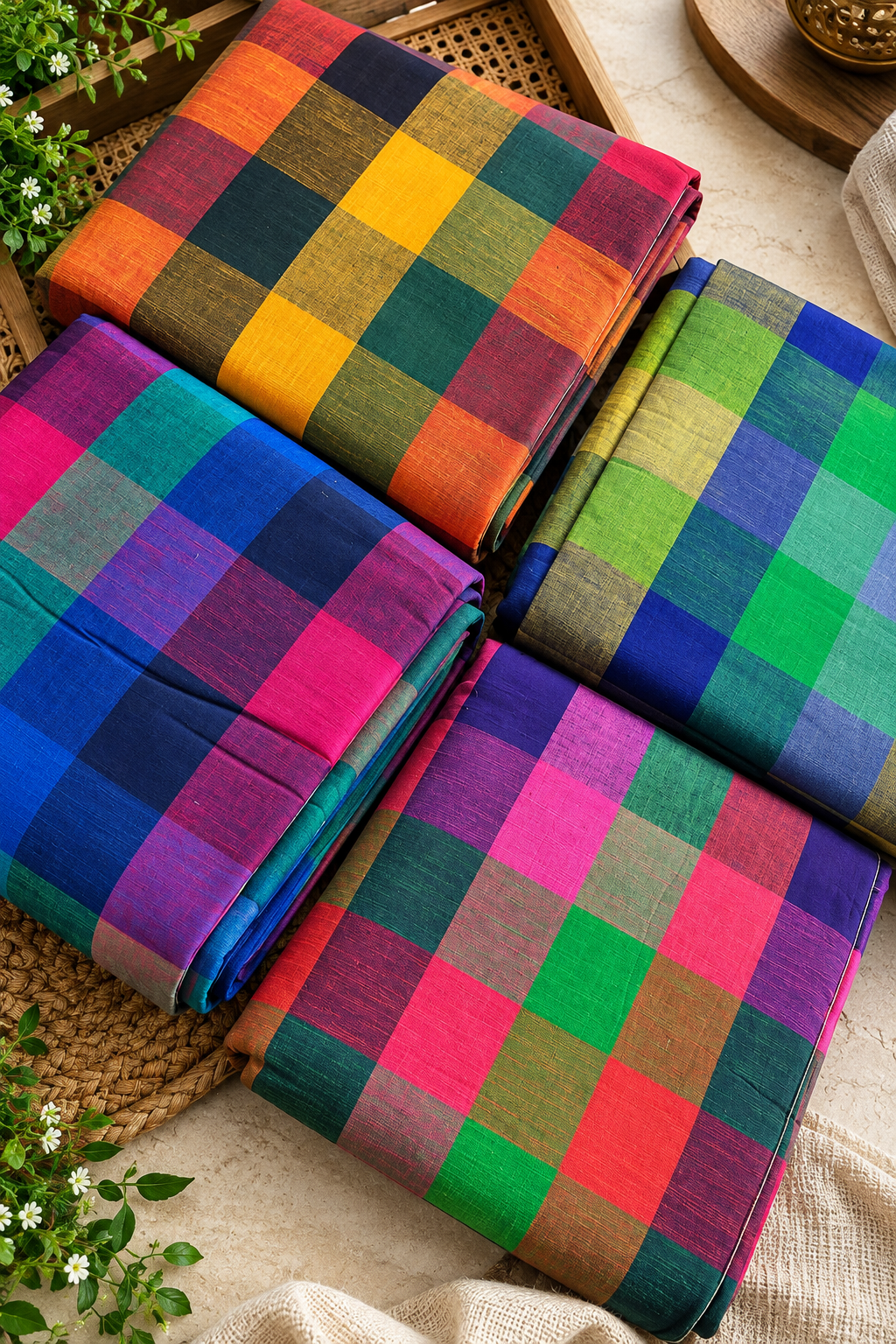 Vibrant multicolour fabric collection