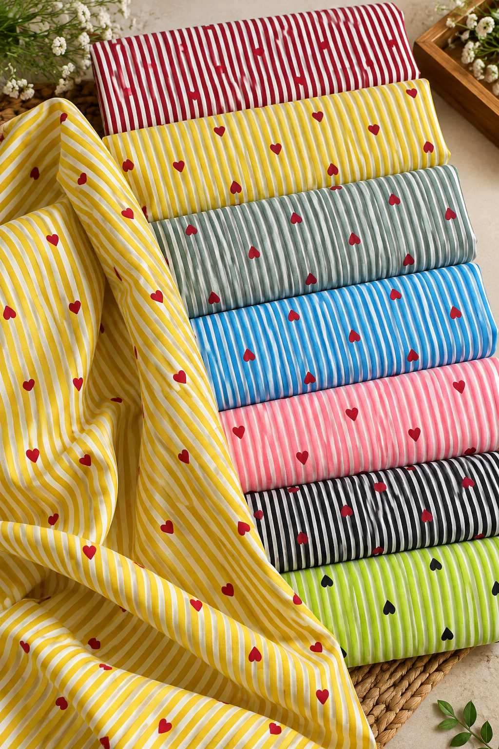 Classic fabrics arranged in a premium collection